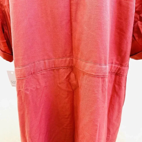 NWT CROFT & BARROW Women Short Sleeve Pullover Collared Draw String Dress Sz 3X - Picture 11 of 15